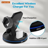 Station de charge rapide sans fil magnétique 3-en-1 électrique 15W 2023 pour QC3.0 Type-C PD-15W, matériau ignifuge, OTP OVP CE FCC ROHS