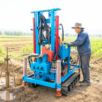 Foreuse agricole diesel sur chenilles CE 35 CV pour puits de 120 m, machine de forage hydraulique pour mines, foreuse portable pour puits d'eau