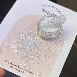1 pot de poudre de paillettes pour ongles en cristal étincelant, diamant argenté, réfléchissant au laser, effet sucre, brillant, pour décoration de manucure E35 - Product Image 3