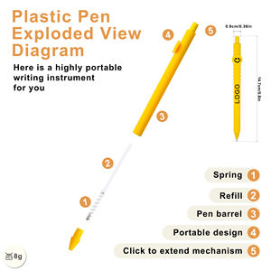 Stylos à bille en PVC en gros avec logo imprimé pour enfants, écoles et marchés - Product Image 2