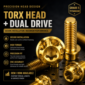 Perno Hexagonal de <span class=keywords><strong>Titanio</strong></span> M10x1.25x50 con Cabeza Torx y Doble Accionamiento, Servicios de Corte/Soldadura/Doblado, Estándar ASTM B265 - Product Image 2