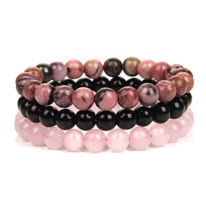3pcs Set Natural Stone Crystal Bracelet 8mm Turquoises Rose Quartz Beads Bracelet Beaded Healing Energy Bracelet pour Femmes Hommes - Product Image 4