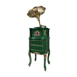 Gabinete de Gramófono Retro de Lujo con Almacenamiento, Tocadiscos Multifunción, Radio FM, Bluetooth, USB, Mueble de Audio Antiguo para el Hogar - Product Image 3