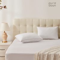 Taille standard 20 "* 26" Oreiller en plumes d'oie moyenne douce avec coque en coton biologique 100% pour dormir