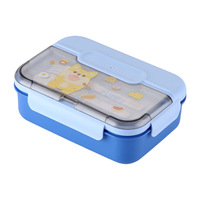 Boîte à lunch isotherme en acier inoxydable Botu Cartoon avec couvercle, boîte en plastique scellée pour étudiants et employés de bureau, conteneur portable