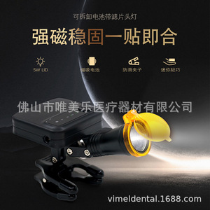 Vimel Dental Led Headlamp 5W Rechargeable With Filter <b>Clip</b> On For Medical Use - Product Image 1