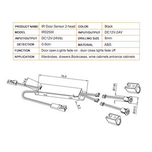 مفتاح استشعار باللمس للخزانة مع إضاءة LED ومستشعر حركة للمرآة ومرآة باب مفردة أو مزدوجة - Product Image 5