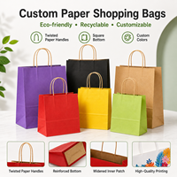 Bolsas de Papel Kraft Biodegradables y Ecológicas de Lujo Personalizadas para Pizza para Llevar, con Asas Resistentes para Envasar Sushi, Ensaladas y Alimentos