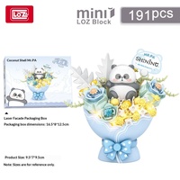Loz7301-7425 Blocs de construction en plastique DIY, jouet Panda, bouquet de fleurs éternelles, rose, 40 pièces, petits blocs de construction