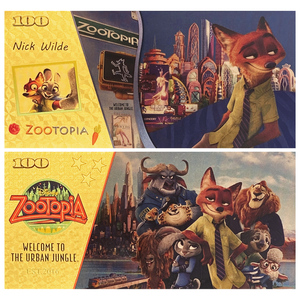 Billet de banque en feuille d'or <span class=keywords><strong>Judy</strong></span> Hopps Nick Wilde Flash, billet commémoratif de dessin animé pour collection ou cadeau - Product Image 2