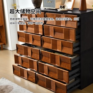 Mueble de Almacenamiento Lateral de Madera Sólida, Estilo Moderno de Mediados de Siglo, para el Hogar, Estilo Retro, para Dormitorios y Salas de Estar, Gran Capacidad - Product Image 4