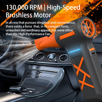 Ventilateur Turbo Violent Great Roc 130 000 tr/min - Souffleur Portable en Forme de Pistolet avec Batterie 6000 mAh pour Nettoyage de Voiture, Camping, Atelier, Élimination de la Poussière