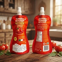 Sachet Doypack en plastique imprimé sur mesure avec bec verseur, qualité alimentaire, pour sauce ketchup et pâte de tomate