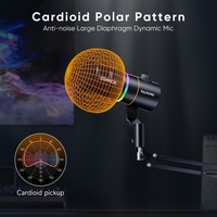 Microphone dynamique sans fil COMICA D10 PRO RGB cardioïde USB/XLR pour jeux, streaming et interviews avec réduction du bruit vocal