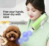 Sèche-cheveux multifonction portable 360° à suspendre au cou pour le bain des animaux domestiques et l'utilisation en salle de bain