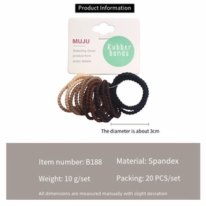20종 기본 아동용 헤어끈 세트, 여아용 패션 스크런치 액세서리 - Product Image 5