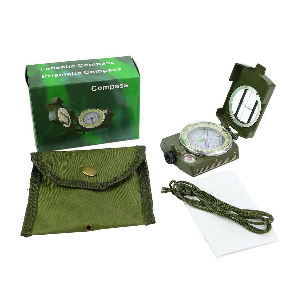 CP-K4580 Multifunctional Lensatic Compass Tactical Compass and Waterproof Metal Sighting Navigation Compasses for HikinG