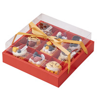 Boîte d'emballage transparente à 9 compartiments avec couvercle et poignée pour muffins, cupcakes, pâtisseries et produits de boulangerie
