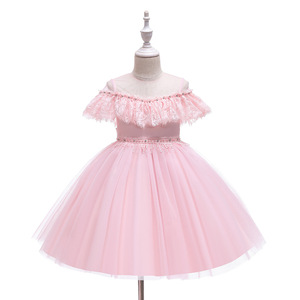 Girls Red Princess Dress Tulle A-Line O-Neck Flower Girl Wedding Dress For Birthday Party - Product Image 4