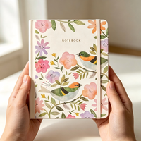 Carnet à couverture rigide A5 personnalisé, journal d'écriture floral aquarelle, cadeau, papeterie, carnet