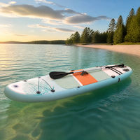 Planche de paddle gonflable de 10,5 pieds avec accessoires complets : pagaie en aluminium, pompe, leash, aileron, sac à dos