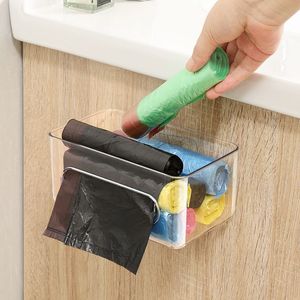 Hanging <b>Storage</b> Box Rectangular Plastic <b>Wall</b> <b>Mounted</b> Bathroom Organizer For Tissues And Cosmetics Minimalist Design - Product Image 3