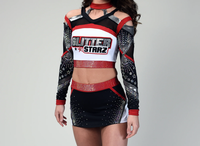 Top vente personnalisé votre propre Logo jeunes filles All Star Cheerleading uniforme Cheer haut et jupes avec strass brillant