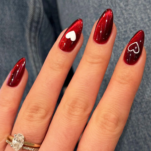 <span class=keywords><strong>Uñas</strong></span> Postizas Francesas para el Día <span class=keywords><strong>de</strong></span> <span class=keywords><strong>San</strong></span> <span class=keywords><strong>Valentín</strong></span>, Diseño <span class=keywords><strong>de</strong></span> Ojo <span class=keywords><strong>de</strong></span> Gato, Color Rojo Vino Dulce, Manicura Almendrada, <span class=keywords><strong>Uñas</strong></span> Postizas <span class=keywords><strong>de</strong></span> Alta Calidad con Kit <span class=keywords><strong>de</strong></span> Herramientas - Product Image 1