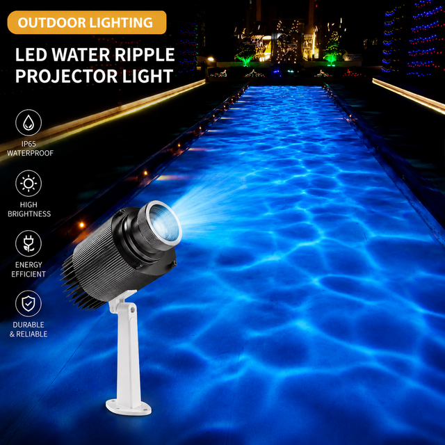 75W Outdoor LED Sign Water Wave Gobo Laser Light Projector Full Color Ambient  Lights with Remote Control