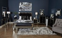 Hochwertige 5 Stück Luxus Spiegel möbel Schlafzimmer Set King Size Silber rahmen Schlafzimmer Spiegel bett