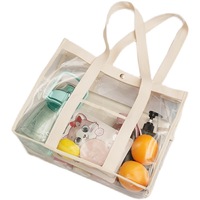 Sac de plage transparent pour les vacances, imperméable, grande capacité, pour la natation et les articles de toilette, sac fourre-tout à bandoulière en gelée