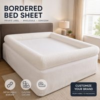Drap de lit à bordure haute personnalisé en sherpa rembourré de 6 pouces, marque privée, vente en gros OEM, tailles US Twin, Queen, King