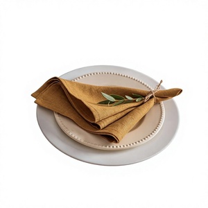 Mustard <b>Linen</b> Dinner Napkin Soft High-Quality <b>Linen</b> Fabric for Home Hotel Kitchen <b>Cloth</b> Napkin Quick Dry Made in India From ITHL - Product Image 1