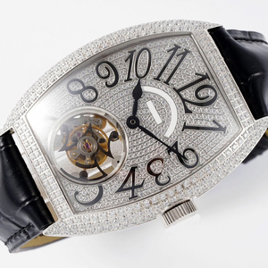 Reloj Mecánico de Lujo con Incrustaciones de Diamantes Blancos, Forma de Barril, Totalmente Automático, Tourbillon Abierto, Alta Calidad, Unisex, para Negocios, 24 mm - Product Image 3