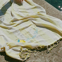Factory Highly Absorbent Cotton Beach Towel Soild Embroidery logo Stripe Custom Logo Double Thickened Swim Pool Beach Bath Towel