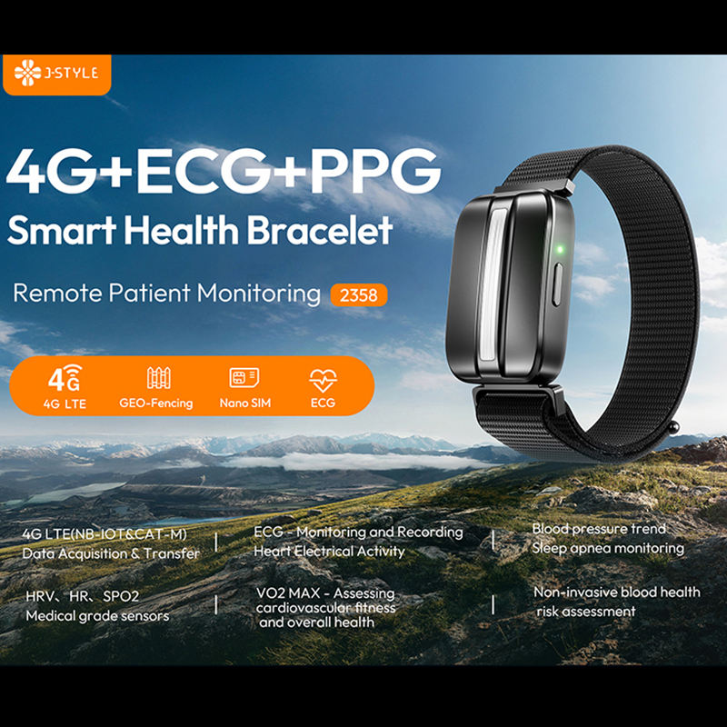 JCVital V6 Black 4G Wifi Smart Bracelet Bluetooth Health Smart Watch Band  GPS Wearable Device Sports Smartband Android and IOS - Main Image