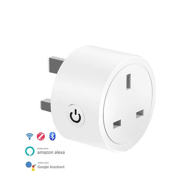 13A Tuya App Control remoto Mini Socket Matter Zigbee 3,0 WiFi Reino Unido Enchufe de Alimentación inteligente estándar