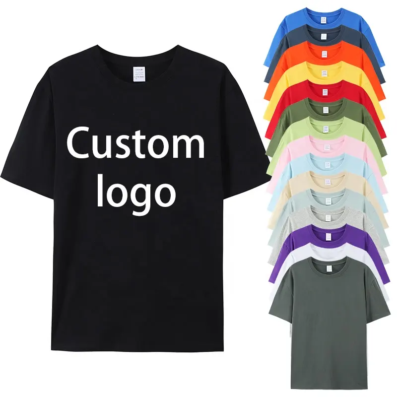 High Quality Plus Size Clothes T Shirt For Men Custom Printing Round Neck Blank Short Sleeve 100% Cotton Plain Men T Shirt