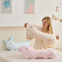 Großhandel Gestreiftes Langes Hasen-Katzen-Plüschkissen Niedliches Kaninchen-Hunde-Kuschelkissen mit Buchstaben-Stickerei für Bett Sofa Ruhe