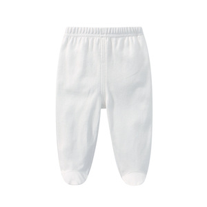 Pantalons pour bébé nouveau-né 0-3-6 mois Garçons Filles Coton Taille élastique Pantalons à pieds recouverts de PU Printemps Automne Collants recouvrant les pieds - Product Image 5