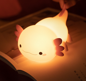Cute Portable Animal Soft Silicone Night <b>Light</b> with <b>Timer</b> USB Rechargeable Axolotl Bedroom Lamp for Kids Baby Gift - Product Image 1
