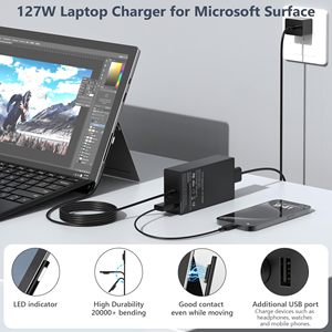 <span class=keywords><strong>Chargeur</strong></span> pour ordinateur portable <span class=keywords><strong>Surface</strong></span> <span class=keywords><strong>Book</strong></span> <span class=keywords><strong>3</strong></span> 127W compatible avec Microsoft <span class=keywords><strong>Book</strong></span> 1,2, Laptop Studio 1, Windows Laptop Pro 102W - Product Image 2