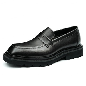 Zapatos de Conducir para Hombre de Otoño, de Alta Gama, Modernos, Tallas Grandes, Casuales, de Oficina, Sin Cordones, con Punta Cuadrada y Aumento de Altura - Product Image 1
