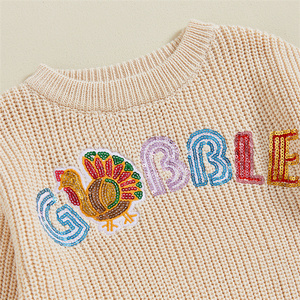 <span class=keywords><strong>Pull</strong></span> manches longues col rond paillettes lettres Turquie hiver chaud <span class=keywords><strong>pull</strong></span> en tricot Thanksgi Ving bébé fille garçons <span class=keywords><strong>pull</strong></span> - Product Image 5