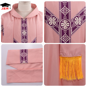 New Printed Church Pastor Celebrant Chasuble Priest Vintage Robe Gown Cape <strong>Cassock</strong> Vestment White Red <strong>Green</strong> Purple Black Pink - Product Image 5