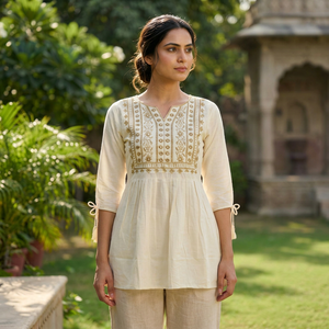 Kurta Kurti Túnica Étnica de Rayón para Mujer, Estilo Indio, para Fiestas, Bodas, Uso Casual, Todas las Temporadas - Product Image 1