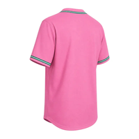 Maillot de baseball imprimé avec le blason rose et vert de la sororité grecque, personnalisable OEM POD avec nom et numéro de chapitre, haut pour homme