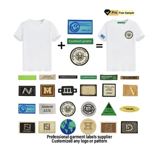 2024 Hete Verkoop Geweven Kledingstuk Tags Fabriek Custom Logo Polyester Stof T-Shirt Merk Accessoires Zacht Geweven Labels Voor Kleding