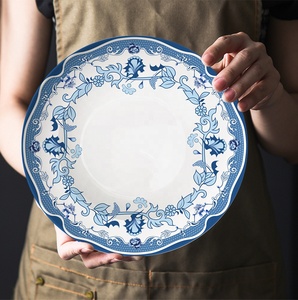 Vajilla de Porcelana China Azul y Blanca de 4 Piezas, Diseño de Flores Estilo <span class=keywords><strong>Chino</strong></span>, Diseño Personalizable, Vajilla de Lujo para Comida - Product Image 5