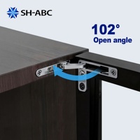 Charnière de meuble invisible en alliage de zinc, à ouverture vers l'extérieur, pour porte en bois, porte pliante, dissimulée, robuste, 105 degrés
